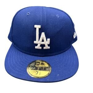 LA Dodgers New Era 59FIFTY Fitted Hat 7 1/2 Blue MLB On Field Cap